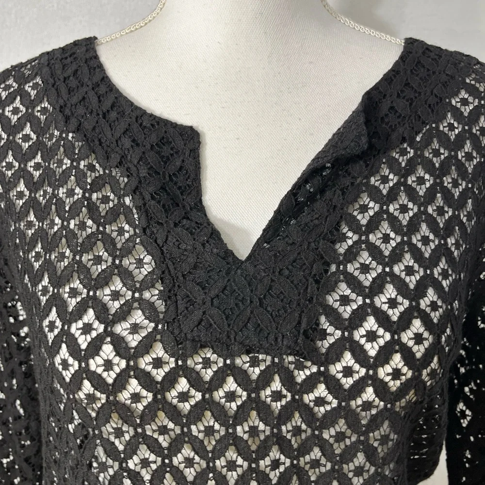LAUNDRY BY SHELLI SEGAL CROCHET TUNIC SWIM COVER UP